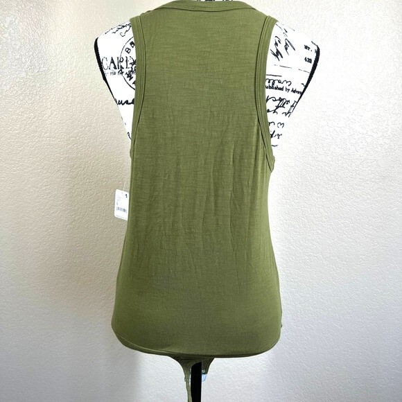 Free People green top women sleeveless Tee Off Bodysuit size S boho baddie - Picture 2 of 13